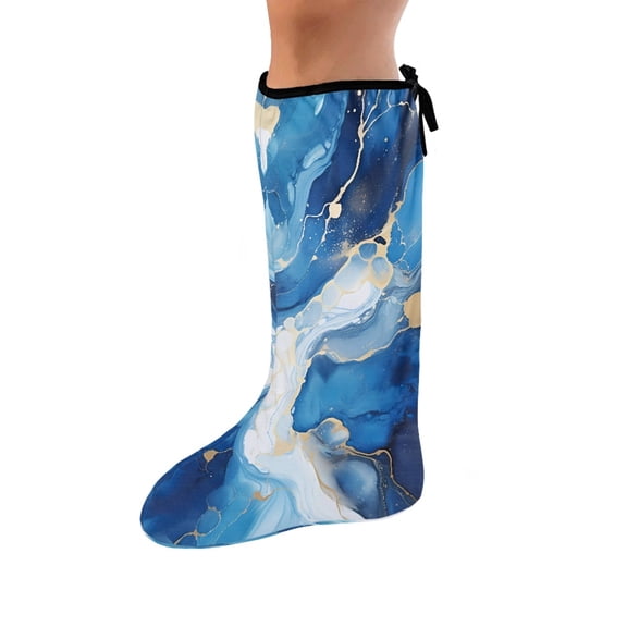 COEQINE Marble Stripes Leg Cast Cover Small Outdoor Leg Protection Cover Washable Leg Cast Protector Stylish Cast Socks Cover Below The Knee Leg Cast Sleeve for Seniors