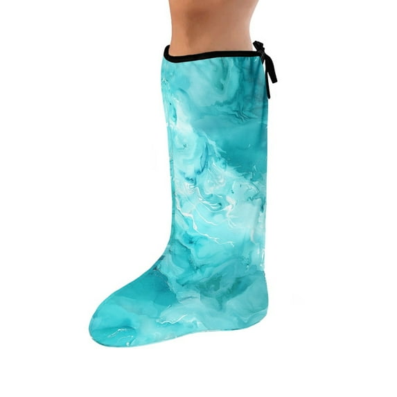 COEQINE Marble Stripes Leg Cast Covers Size S Stretch Fabric Leg Cast Protector Foot Cast Cover Washable Cast and Bandage Protector Knee Cast Sock for Women Men Seniors