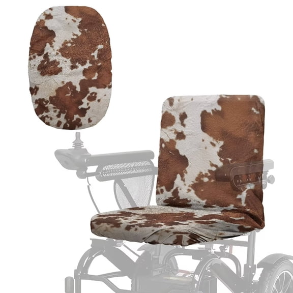COEQINE Mobility Scooter Cover Universal Size Power Chair Seat Cover with Adjustable Buckle Universal Size for Electric Wheelchairs Mobility Scooter, Cowhide Cow Print