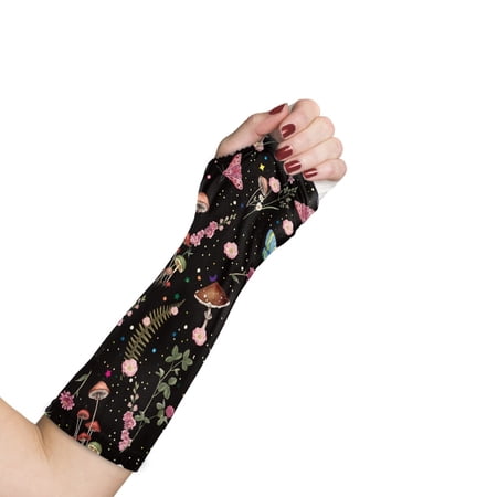 COEQINE Mushroom Arm Cast Covers Arm Cast Sleeve with Thumb Cover Teens Long Full Arm Cast Protector Easy to Put on Wrist Cast Cover Bandage Protector After Surgery Gifts Size S