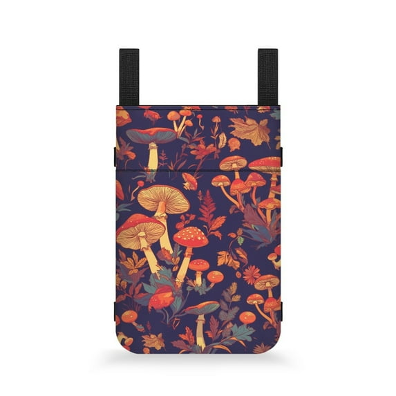 COEQINE Mushroom Crutch Pouch Compartments Adjustable Crutch Organizer Pouch Underarm Crutches Attachment Hanging Pouch Portable Crutch Travel Pouch for Outdoor Enthusiasts