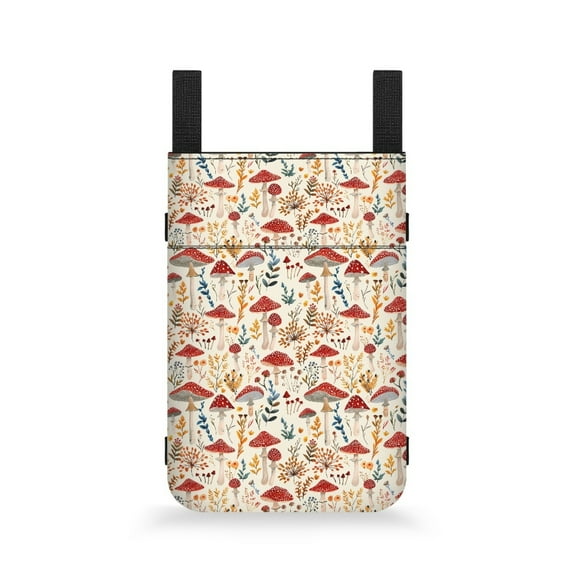 COEQINE Mushroom Crutch Pouch Underarm Crutches Attachment Hanging Pouch Medical Crutch Accessories Compartments Adjustable Crutch Organizer Pouch Gifts for Elderly