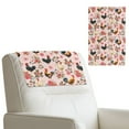 thumbnail image 1 of COEQINE Non-Slip Recliner Headrest Cover Faux Leather Waterproof Furniture Protector Sofa Headrest Covers with Hook and Loop Straps for Living Room, 17x27 Inch, Rooster Chicken Floral Pink, Set of 2, 1 of 7