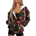 thumbnail image 1 of COEQINE Oversized Sweatshirts Women's Fashion Hoodie Cat Spider Web Pumpkin Bat Print Full Zipper Hooded Jacket Long Sleeve Y2K Tops for Women with Pockets Fall Casual Wear, M, 1 of 7