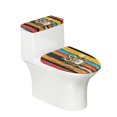 thumbnail image 1 of COEQINE Owl Stripes Toilet Lid Dust Cover 2 Pcs Set, Elastic Bottom Easy Installation Polyester Fabric Toilet Cover Set for Bathroom Decor Accessories, 1 of 7