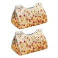thumbnail image 1 of COEQINE PU Leather Facial Tissue Holder Facial Tissue Dispenser Rectangular Table Dryer Sheet Dispenser for Nightstand Dining Table Tabletop Autumn Home Decor, Maple Leaf Musical Notes, 2 PCS, 1 of 7