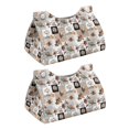 thumbnail image 1 of COEQINE PU Leather Paper Tissue Holder Rectangular Table Dryer Sheet Dispenser Tissue Container 7.95"X4.92"X4.52" for Vanity Countertop Nightstand Office Desk, Love Coffee Vintage, 2 PCS, 1 of 7
