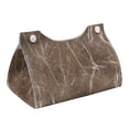 thumbnail image 1 of COEQINE PU Leather Tissue Box Cover Tissue Container Rectangular Table Dryer Sheet Dispenser 7.95"X4.92"X4.52" for Vanity Countertop Nightstand Dining Table, Brown Marble, 1 of 7