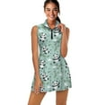 thumbnail image 1 of COEQINE Panda Bamboo and Cloud Light Green Print Women's Golf Dress with Built in Shorts and Pockets Sleeveless Quick Dry Sports Dresses Zip Up Breathable Tennis Outfits, L, 1 of 7