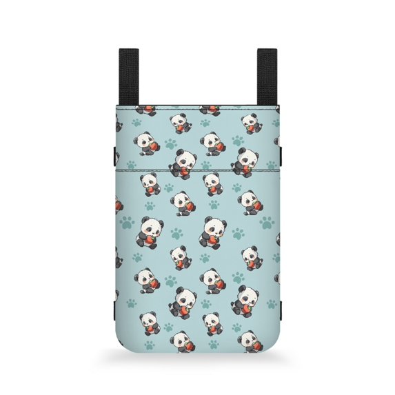 COEQINE Panda Crutch Pouch Apple Storage Organizer for Underarm Crutches Lightweight Underarm Crutches Attachment Hanging Pouch Universal Crutch Accessory Bag for Kids Girls
