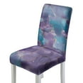 thumbnail image 1 of COEQINE Parsons Chair Slipcovers Set of 1, Stretch Removable Dining Chair Covers Machine Washable, Polyester Spandex Universal Fit Chair Protector for Dining Chairs, Marble Violet Blue, 1 of 7
