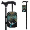 thumbnail image 1 of COEQINE Patterned Crutch Pouch, Walking Cane Bag Mandala Hummingbird Teal Forearm Crutch Storage Pouch, Two Zipper Pouch, Lightweight, Large Capacity, for Elbow Crutches, 1 of 7
