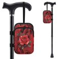 thumbnail image 1 of COEQINE Patterned Crutch Pouch, Walking Cane Bag Red Rose Marble Forearm Crutch Storage Pouch, Two Zipper Pouch, Lightweight, Large Capacity, for Elbow Crutches, 1 of 7