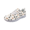 thumbnail image 1 of COEQINE Paw Beige Black Women Sneakers Running Athletic Shoes Anti-Slip White Sole Cat Dog Puppy Print Tennis Footwear for Travel Soft Training Shoes Mens Footwear, 1 of 7
