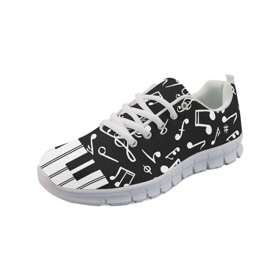 COEQINE Piano Keys Musical Notes Tennis Shoes for Women Girls Sneakers Lightweight Athletic Work Shoes Breathable Footwear for Jogging Training Climbing Hiking