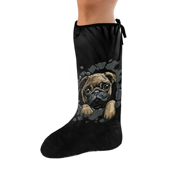 COEQINE Pug Leg Cast Covers Cast Sleeve for Foot Leg Protector Knee Cast Sock Size S Adjustable Broken Leg Shower Cast Cover Elastic Cast Socks Cover Cast for Kids Girls