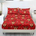 thumbnail image 1 of COEQINE Queen Sheet Set Breathable Soft Bedding Sheet Set 3 Pieces Deep Pocket Holiday Bedding Set with All Around Elastic for Christmas Decor, Cute Reindeer Holly Red, 1 of 5