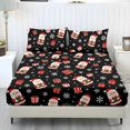 thumbnail image 1 of COEQINE Queen Size Sheet Set 3 Pieces Bedding Set, 1 Fitted Sheet & 2 Pillowcases, Easy Care All Around Elastic Fitted for Christmas Decor, Santa Claus Gift Snowflake, 1 of 5