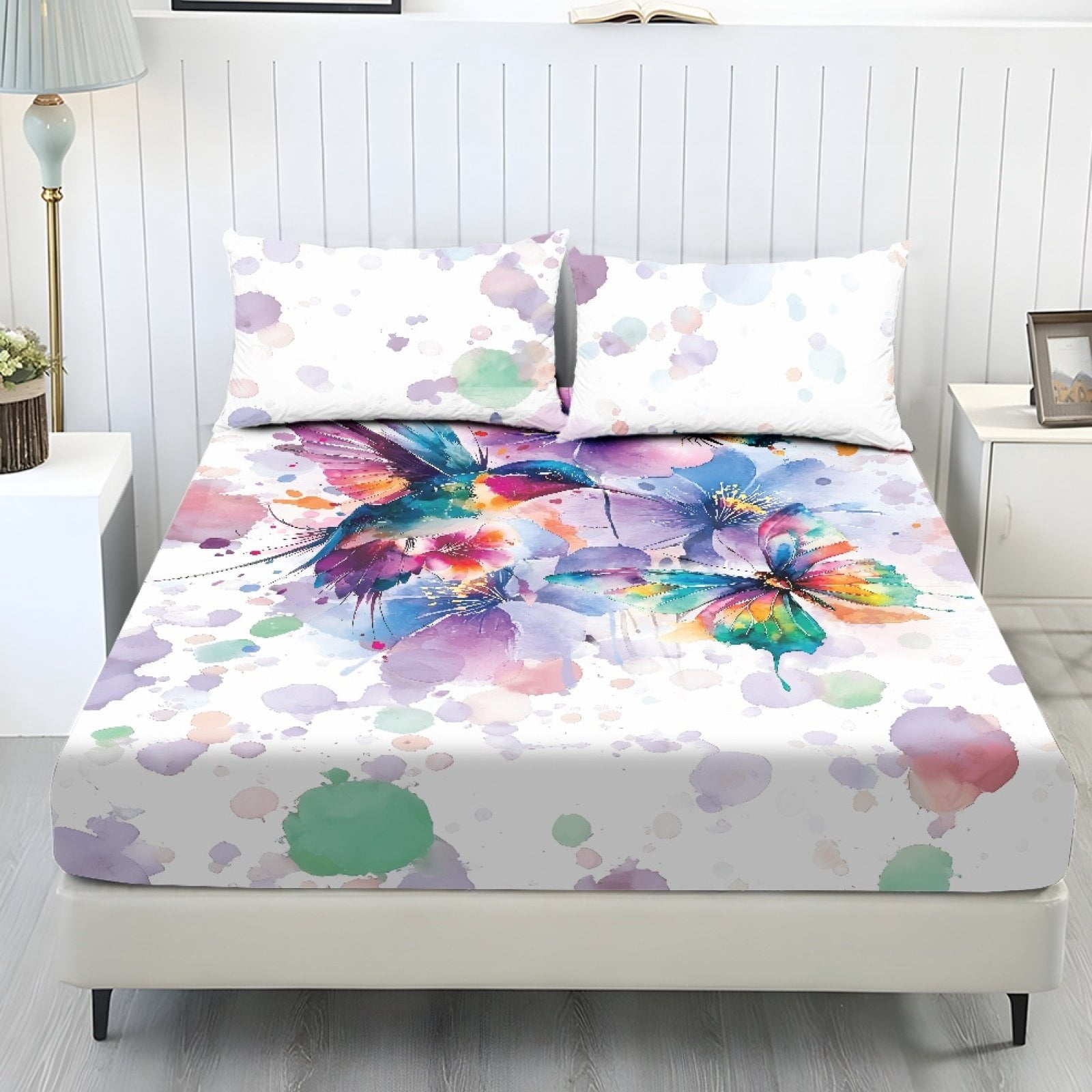 COEQINE Queen Size Sheet Soft Wrinkle Free Fitted Sheet with 2 ...