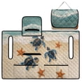 thumbnail image 1 of COEQINE Quilted Golf Cart Seat Cover, Folds Like a Bag with Handle for Easy Carry, Universal Fit 51.2"x30.3" for EZGO Yamaha Club Car 2-Seaters, 4 Pockets, Beach Sea Turtle Starfish, 1 of 8
