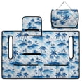 thumbnail image 1 of COEQINE Quilted Golf Cart Seat Cover, Folds Like a Bag with Handle for Easy Carry, Universal Fit 51.2"x30.3" for EZGO Yamaha Club Car 2-Seaters, 4 Pockets, Hawaiian Palm Tree Blue, 1 of 8