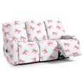 thumbnail image 1 of COEQINE Recliner Chair Cover 3 Seater Washable Recliner Sofa Slipcover 8 Pieces Universal Reclining Couch Cover with Pocket for 3 Cushion Reclining Sofa, Pink Bow Ribbon, 1 of 8