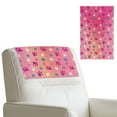 thumbnail image 1 of COEQINE Recliner Headrest Protector PU Leather Furniture Slipcover Easy to Clean Anti-Slip Head Rest Covers with Adhesive Backed Hook and Loop Straps, 17x27 Inch, Paw Pink Purple, Set of 3, 1 of 7