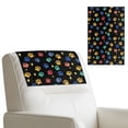 thumbnail image 1 of COEQINE Recliner Headrest Protector PU Leather Furniture Slipcover Easy to Clean Anti-Slip Head Rest Covers with Adhesive Backed Hook and Loop Straps, 17x27 Inch, Paw Star Colorful, 1 of 7