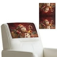 thumbnail image 1 of COEQINE Recliner Headrest Protector PU Leather Waterproof Couch Headrest Covers with Adhesive Backed Hook and Loop Fasteners for Home Living Room Decor, 17x27 Inch, Snowman Red, 3 Pieces, 1 of 7