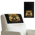 thumbnail image 1 of COEQINE Recliner Headrest Protector PU Leather Waterproof Sofa Headrest Covers with Adhesive Backed Hook and Loop Fasteners for Living Room Decor, 17x27 Inch, Bee Sunflower Black, 2 Pieces, 1 of 7
