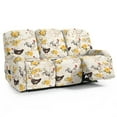 thumbnail image 1 of COEQINE Recliner Sofa Cover Soft Reclining Slipcover 8 Pieces Breathable Recliner Cover 3 Seater Stretch Furniture Protector with Pocket for Pets, Dogs, Kids, Rooster Chicken Floral Yellow, 1 of 8