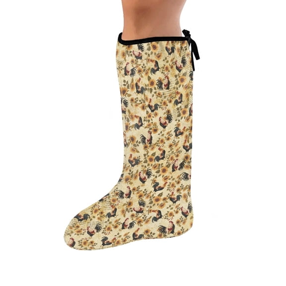 COEQINE Rooster 2 Pieces Leg Cast Covers Sunflower Cast Sleeve for Foot Leg Protector Large Machine Washable Cast Socks Cover Below The Knee Leg Cast Sleeve for Men & Women