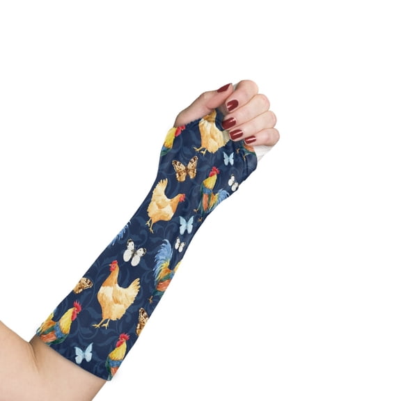 COEQINE Rooster Butterfly Arm Cast Cover Medium Broken Arm Shower Sleeve Bandage Protector Easy to Clean Wrist Elbow Cast Wound Scratcher Covers After Surgery Gifts for Kids Girls