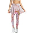 thumbnail image 1 of COEQINE Ruffle Pleated Tennis Skirted Legging for Women with Pockets Pink Marble Pattern Breathable Elastic Yoga Skirts with Leggings Moisture-Wicking Golf Leggings, L, 1 of 7