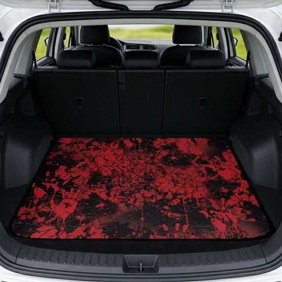 COEQINE SUV Trunk Mat Stylish Cargo Cover Dog Seat Cover for Dogs Cats, Scratch-proof Machine Washable Vehicle Interior Accessories for Travel, Bloody Print Cobweb