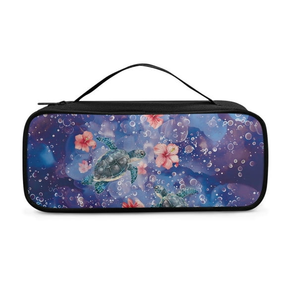 COEQINE Sea Turtle Floral Stethoscope Storage Bag for Doctor Small Storage Zipper Bags for Traveling Stethoscope Bag Holder for Nurse Accessories for Work, Medical Bandage