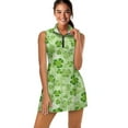 thumbnail image 1 of COEQINE Shamrock and Musical Note Print Golf Dresses for Women Sleeveless Lightweight Workout Dresses with Shorts 2 Pockets Zip Up Soft Tennis Outfits for St. Patrick's Day, S, 1 of 7