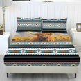 thumbnail image 1 of COEQINE Sheet Set Queen Size Fitted Bed Sheet Wrinkle Free Fade Resistant Bedding Set for Women Men, All Season Home Decor for Queen Size Bed, American Tribal Highland Cow Sunflower Blue, 1 of 5