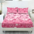 thumbnail image 1 of COEQINE Sheet Set Twin Size Breathable Fitted Bottom Sheet Soft Stain-Resistant Long Lasting Bedding Set with Deep Pockets for Twin Size Bed for Valentine's Day Decor, Pink Gradient Heart, 1 of 5