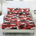 thumbnail image 1 of COEQINE Sheet Set Twin Size Camo Red Fitted Bed Sheet Wrinkle Free Fade Resistant Bedding Set for Women Men, All Season Home Decor for Twin Size Bed, Camouflage Red, 1 of 5