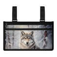 thumbnail image 1 of COEQINE Snow Wolf Wheelchair Armrest Side Hanging Storage Bag Wheelchair Side Bags for The Armrest Wheelchair Side Organizer Storage Bag Wheelchair Carrier Bag & Case for Seniors, 1 of 7