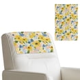 thumbnail image 1 of COEQINE Sofa Headrest Covers Washable PU Leather Recliner Headrest Cover Furniture Slipcover with Adhesive Backed Hook and Loop Straps for Home Decor, 17x27 Inch, Yellow Flower, 1 of 7