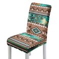 thumbnail image 1 of COEQINE Stretch Dining Chair Covers Set of 6, Machine Washable Universal Polyester Spandex Parsons Chair Slipcovers for Party Dining Room Home Decor, American Tribal Leopard Print Brown Green, 1 of 7
