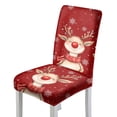 thumbnail image 1 of COEQINE Stretch Dining Chair Slipcovers Set of 6, Polyester Spandex Washable Dining Room Chair Cover Furniture Protector for Party Wedding Ceremony Banquet, Christmas Deer Reindeer Red, 1 of 7