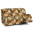 thumbnail image 1 of COEQINE Stretch Recliner Chair Cover Washable Couch Cover Recliner 8 Pieces Polyester Fabric 3 Seater Reclining Slipcover Furniture Protector for Reclining Sofa, Sunflower Floral, 1 of 8