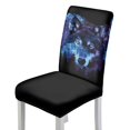 thumbnail image 1 of COEQINE Stretchable Dining Chair Covers Universal Fit Set of 4, Machine Washable Polyester Spandex Parsons Chair Slipcovers for Kitchen Dining Room Home Decor, Wolf Forest Galaxy, 1 of 7