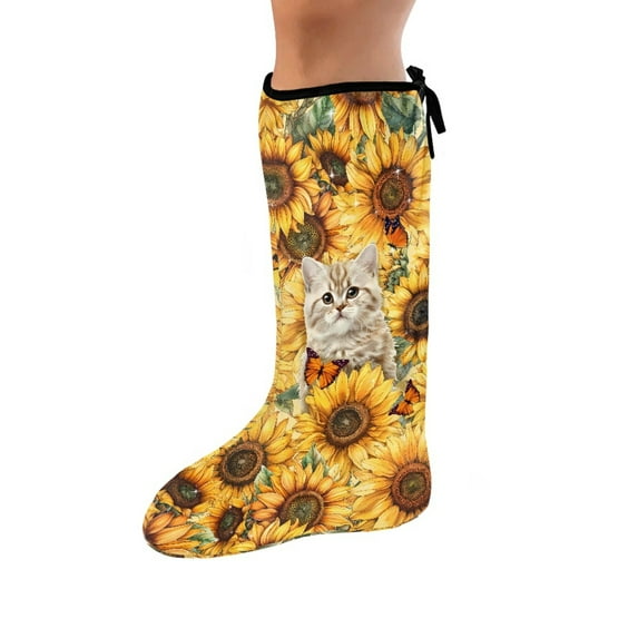COEQINE Sunflower Cat Leg Cast Covers 2 Pieces Large Soft Fabric Leg Plaster Sleeve Leg Cast Cover Sock Adult Leg Cast Cover for Showering Decorative Leg Cast Cover Gifts for Adult