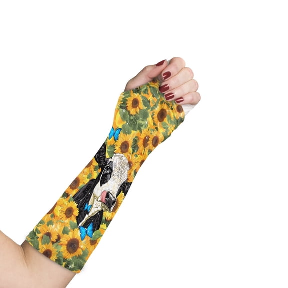 COEQINE Sunflower Cow Arm Cast Cover Breathable Arm Cast Protector Wrist Cast Cover for Shower Decorative Arm Plaster Cover Easy to Put on Gifts for Friends Size L