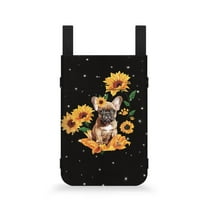 COEQINE Sunflower Crutch Pouch Pug Underarm Crutches Attachment Hanging Pouch with Key and Wallet Large Capacity Crutch Storage Bag Walking Cane Pouch for Kids, Men, Women