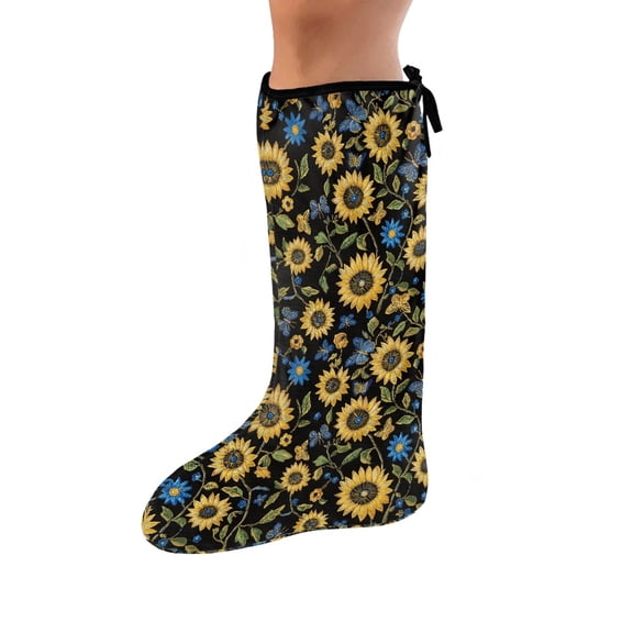 COEQINE Sunflower Leg Cast Cover Butterfly Broken Leg Shower Cast Cover Short Foot Cast Cover Small Elastic Cast Socks Cover Cast Below The Knee Leg Cast Sleeve for Adult Teens